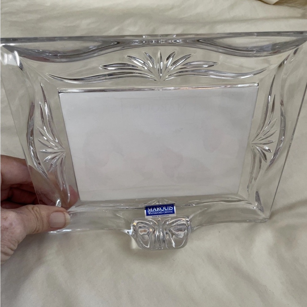 WATERFORD Marquis Roselle Crystal Picture Frame Germany 6”X7.5 Fits 5"x 3.5" Pic